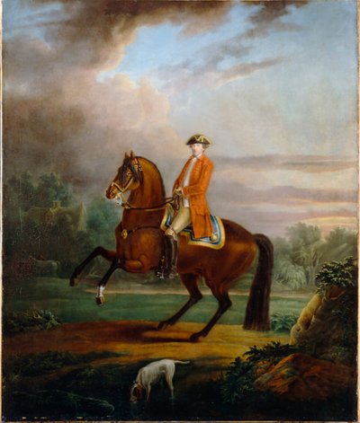 Un uomo, chiamato Noel Desenfans, a cavallo da Sir Peter Francis Bourgeois